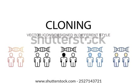 Cloning icon design with white background stock illustration