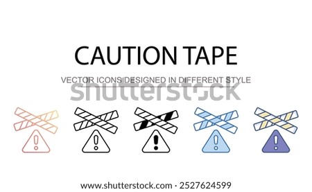 Caution Tape icon design with white background stock illustration