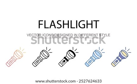 Flashlight icon design with white background stock illustration