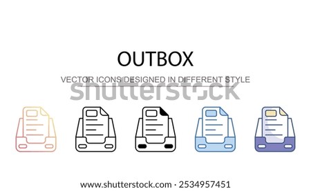 Outbox icon design with white background stock illustration