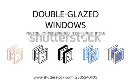 Double-glazed Windows icon design with white background stock illustration