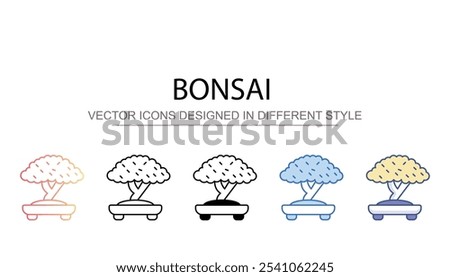 Bonsai icon design with white background stock illustration