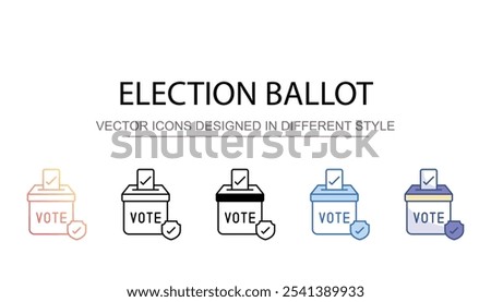 Election Ballot icon design with white background stock illustration