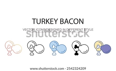 Turkey Bacon icon design with white background stock illustration