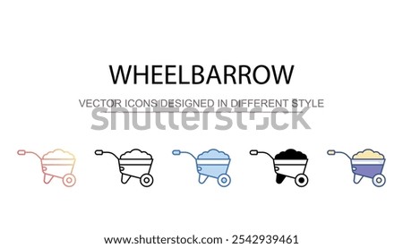 Wheelbarrow icon design with white background stock illustration