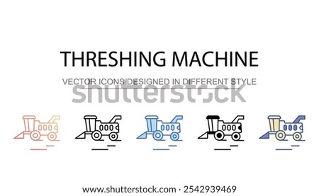 Threshing machine icon design with white background stock illustration