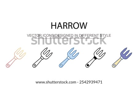 Harrow icon design with white background stock illustration