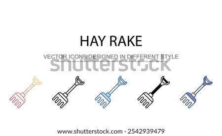 Hay rake icon design with white background stock illustration