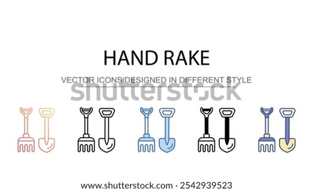 Hand rake icon design with white background stock illustration