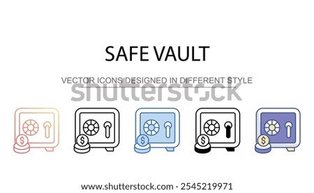 Safe Vault icon design with white background stock illustration