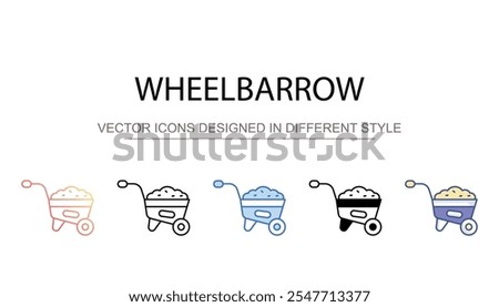 Wheelbarrow icon design with white background stock illustration