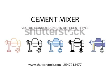 Cement Mixer icon design with white background stock illustration