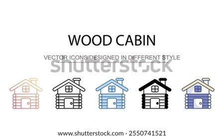 Wood Cabin icon design with white background stock illustration