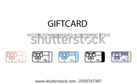 Giftcard icon design with white background stock illustration