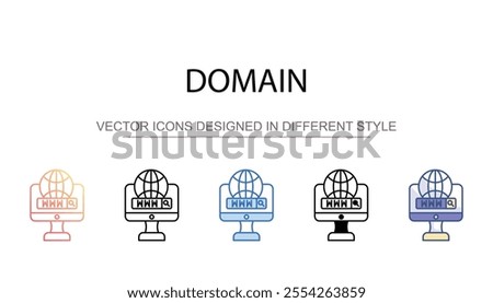 Domain icon design with white background stock illustration