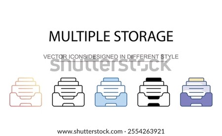 Multiple Storage icon design with white background stock illustration