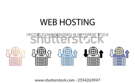 Web hosting icon design with white background stock illustration