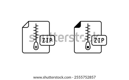 Zip icon design with white background stock illustration