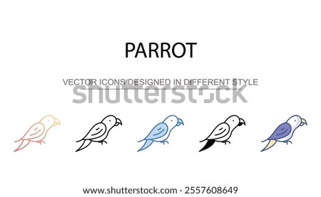 Parrot icon design with white background stock illustration