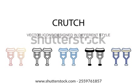 Crutch icon design with white background stock illustration