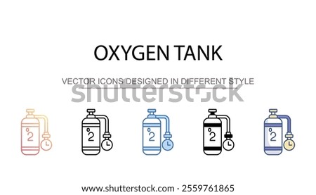 Oxygen tank icon design with white background stock illustration