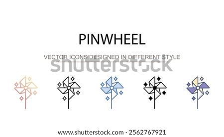 Pinwheel icon design with white background stock illustration