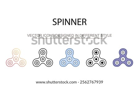 Spinner icon design with white background stock illustration