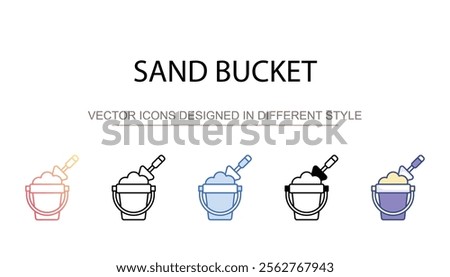 Sand Bucket icon design with white background stock illustration