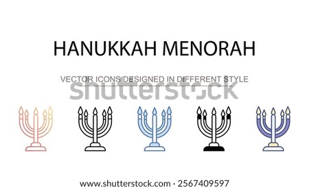 Hanukkah Menorah icon design with white background stock illustration