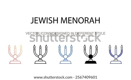 Jewish Menorah icon design with white background stock illustration