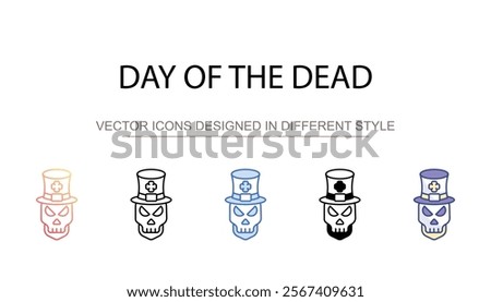 Day of the Dead icon design with white background stock illustration