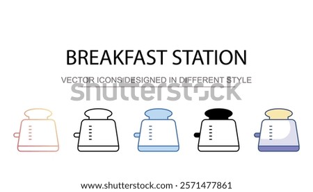 Breakfast Station icon design with white background stock illustration