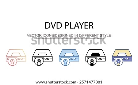 DVD Player icon design with white background stock illustration