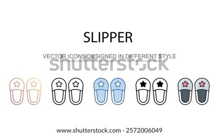 Slipper icon design with white background stock illustration