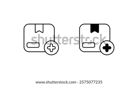 Add Your First Item icon design with white background stock illustration