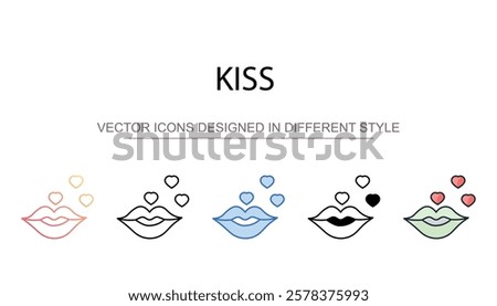 Kiss icon design with white background stock illustration