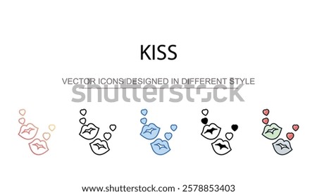 Kiss icon design with white background stock illustration