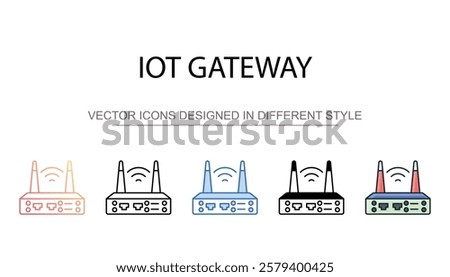 Iot Gateway icon design with white background stock illustration