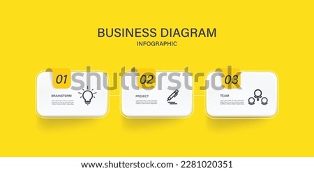 Business or team marketing diagram infographic template. Timeline with 3 steps. Vector infographic element.