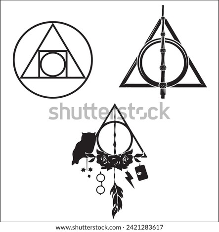 Lviv, Ukraine - 10.02.23 Symbol with an inscription after all this time always.Lviv, Ukraine - 10.02.23 Deathly Hallows, a symbol from the Harry Potter book. A magic wand,