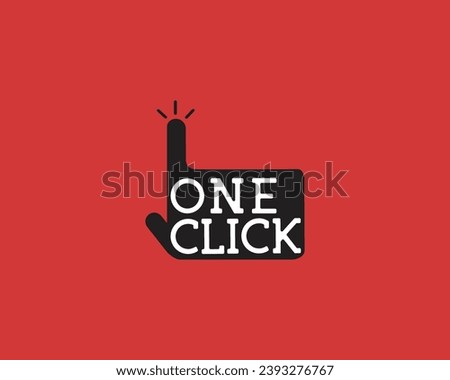 Logo One CLick ,Click icon, hand gesture symbol, one finger tap gesture, hand click symbol, simple flat vector and trendy illustration Logo