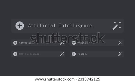 Artificial intelligence chat box simple vector illustration set
