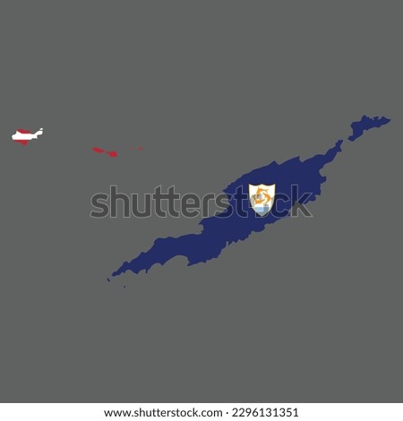 Anguilla British Overseas Territories vector illustration flag and map logo design concept detailed 