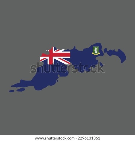 British Virgin Islands British Overseas Territories vector illustration flag and map logo design concept detailed 
