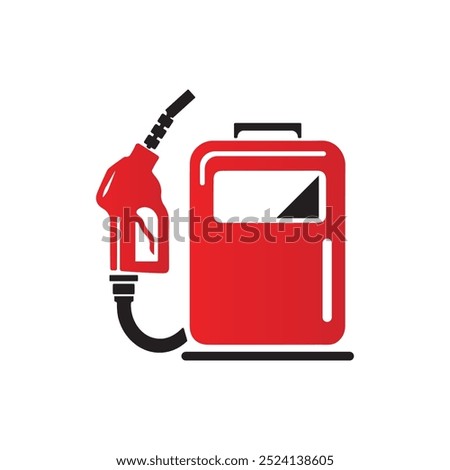 Red Fuel Pump and Gasoline Can Icon Illustration