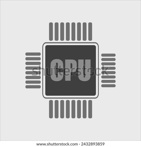 A Intel Microchip with Pins: Motherboard CPU Circuit Used as a Brain of PC for Processing, Made up of Silicon Semiconductor - Vector, Illustration, Icon,  Symbol