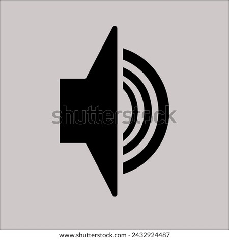 A black color loud speaker volume icon vector illustration symbol