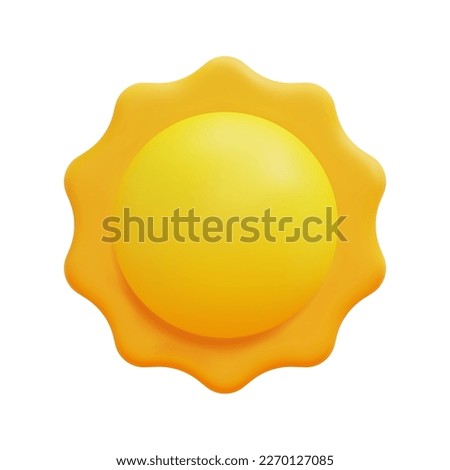 3d sun icon vector. Isolated on white background. 3d weather, meteorology, forecast and nature concept. Cartoon minimal style. 3d sunny icon vector render illustration.