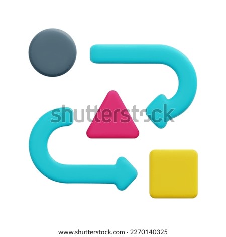3d dependency icon vector. Isolated on white background. 3d agile, business and technology concept. Cartoon minimal style. 3d arrows icon vector render illustration.