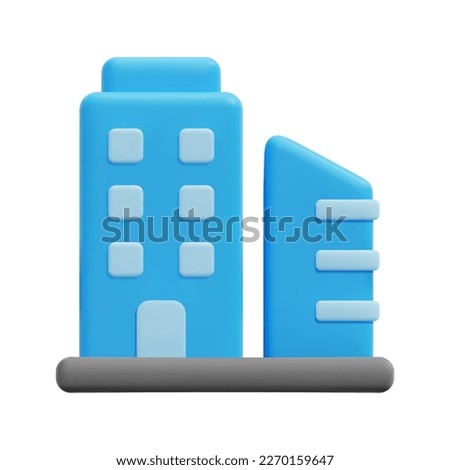 3d building icon vector. Isolated on white background. 3d building and architecture concept. Cartoon minimal style. 3d real estate icon vector render illustration.